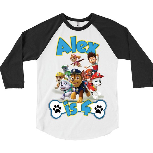 Paw Patrol Shirt Birthday Party Personalized Boys Girls Gift Graphic Tees - Picture 1 of 1